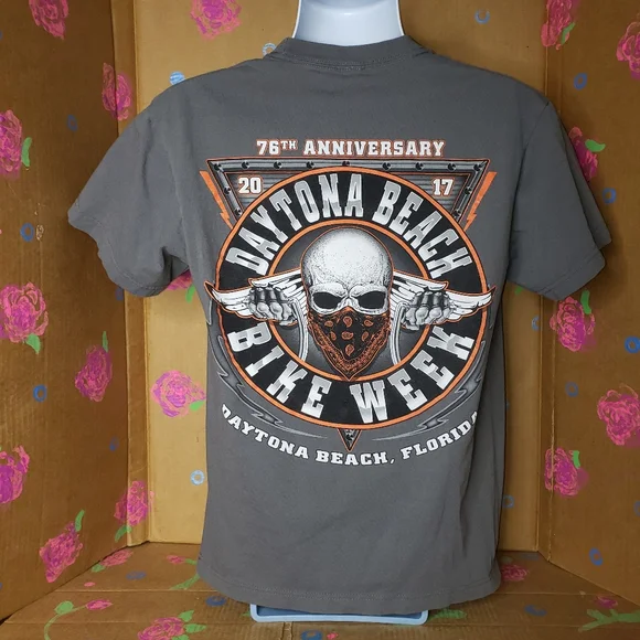 DAYTONA BEACH BEACH BIKE WEEK 2017 GRAY SHIRT SIZE LARGE - Picture 5 of 6